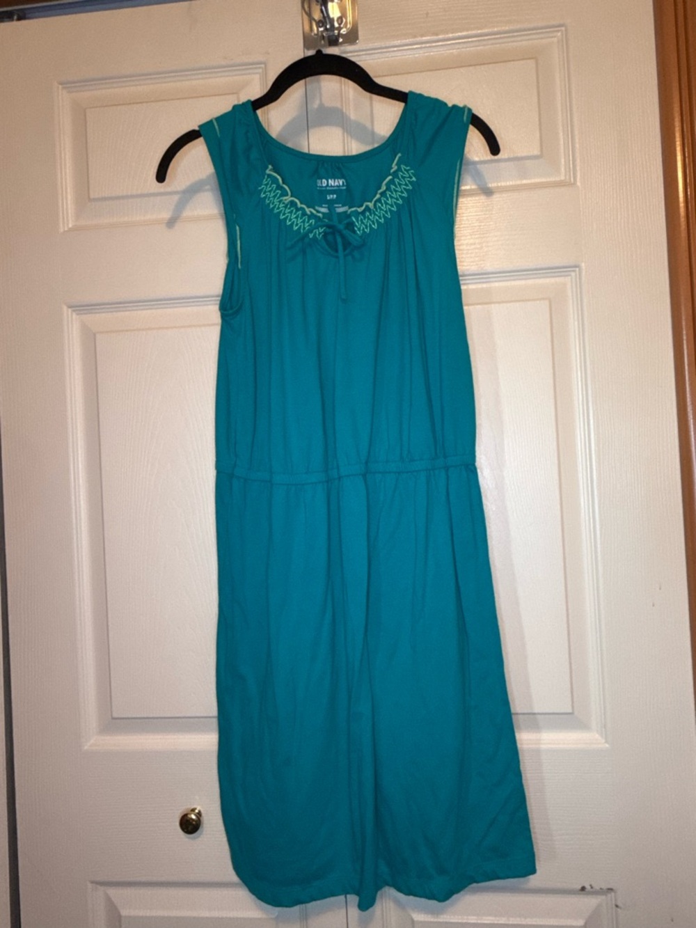 Old Navy Teal Embroidered Sleeveless Midi Dress - S